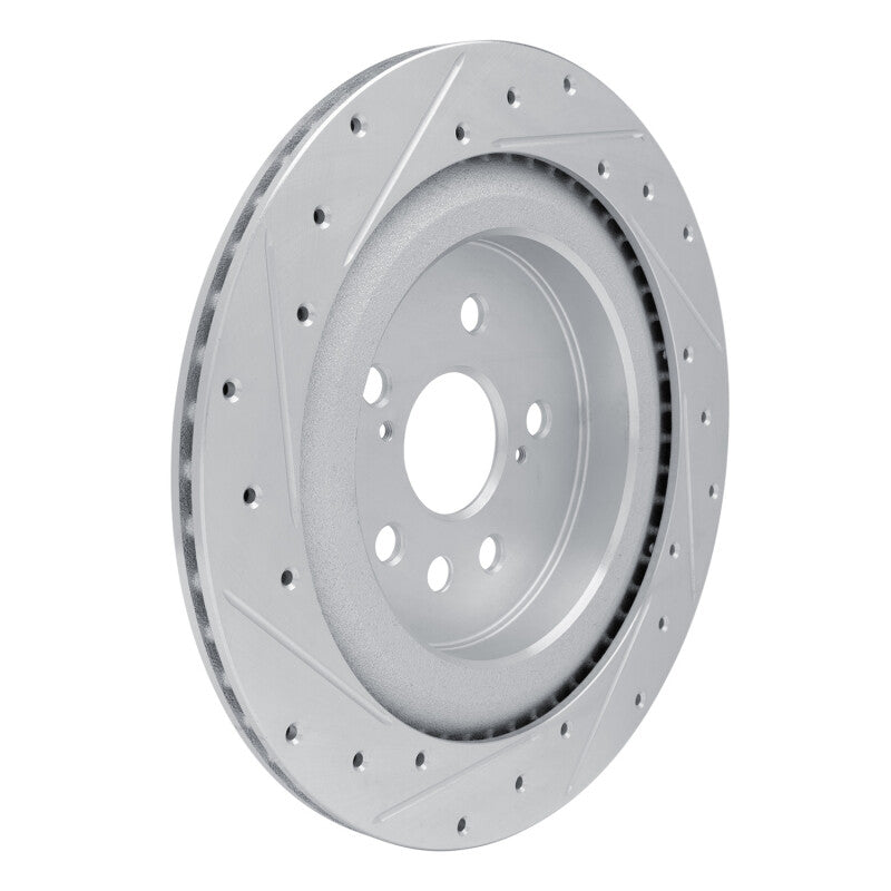R1 Concepts R1 20-25 Lexus RX500h Rear Right Drilled & Slotted Silver Brake Rotor