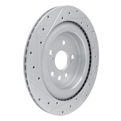 R1 Concepts R1 20-25 Lexus RX500h Rear Right Drilled & Slotted Silver Brake Rotor