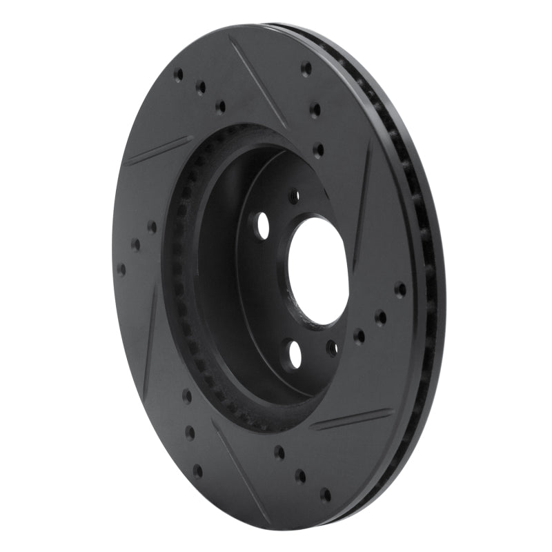 R1 Concepts R1 12-15 Scion IQ Front Left Drilled & Slotted Black Brake Rotor
