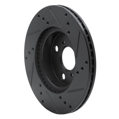R1 Concepts R1 12-15 Scion IQ Front Left Drilled & Slotted Black Brake Rotor