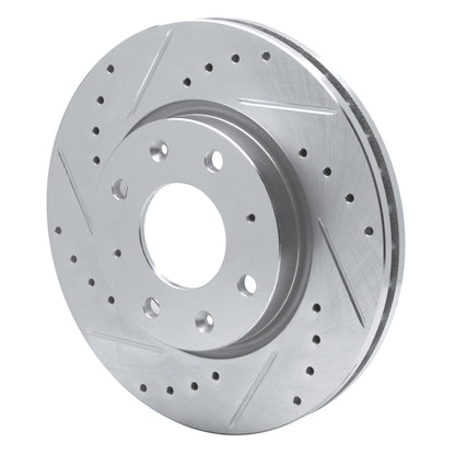 R1 Concepts R1 04-09 Kia SPECTRA5 Front Left Drilled & Slotted Silver Brake Rotor