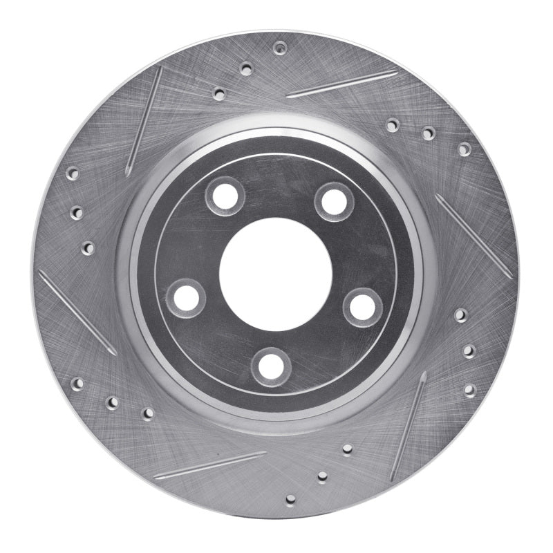 R1 Concepts R1 00-06 Ford Thunderbird Rear Left Drilled & Slotted Silver Brake Rotor