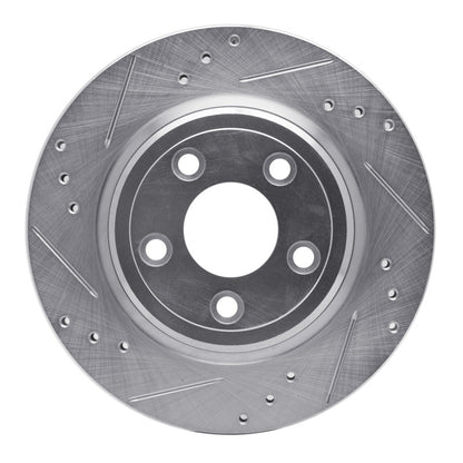 R1 Concepts R1 00-06 Ford Thunderbird Rear Left Drilled & Slotted Silver Brake Rotor