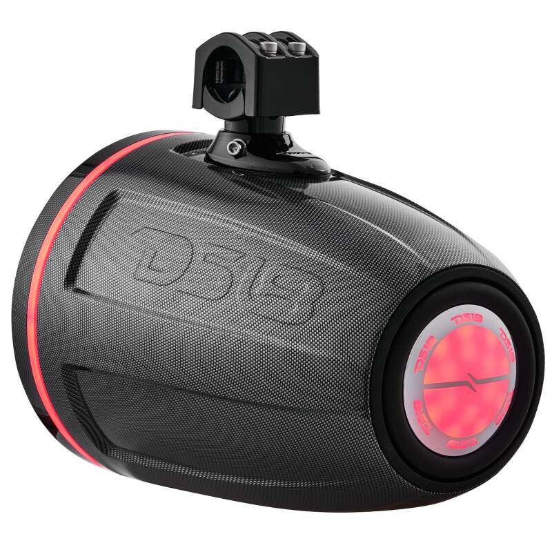 DS18 Marine And Powersports Towers 10in RGB LED Lights Black Carbon Fiber Speakers Not Included