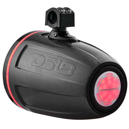 DS18 Marine And Powersports Towers 10in RGB LED Lights Black Carbon Fiber Speakers Not Included