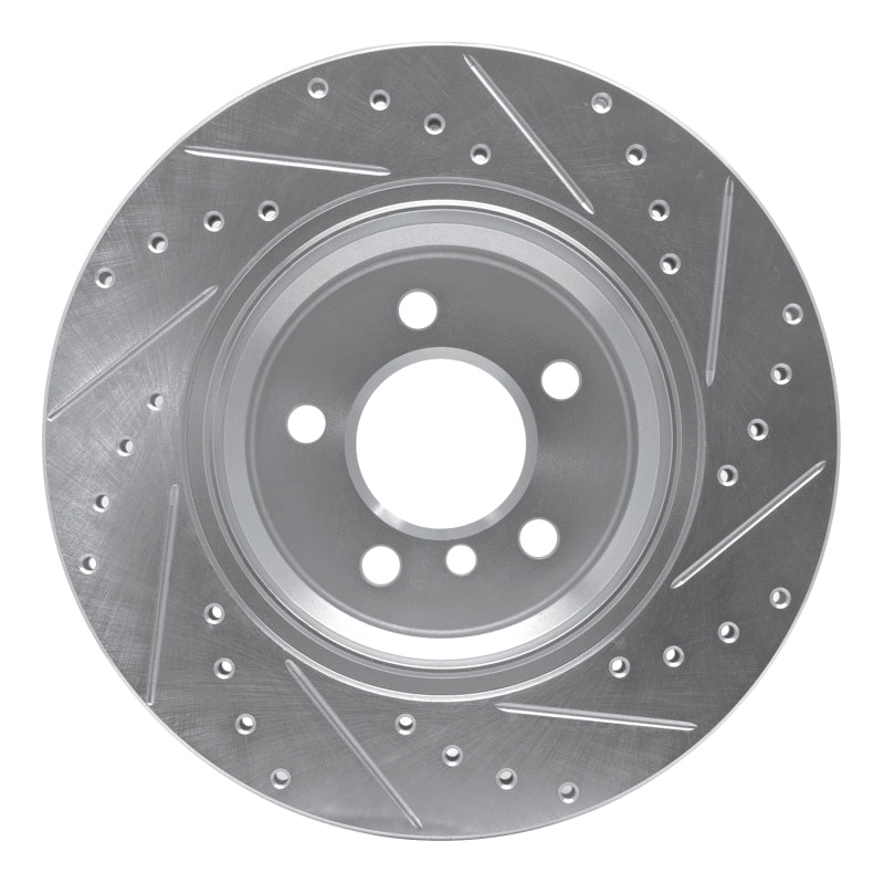 R1 Concepts R1 02-06 BMW X5 Rear Left Drilled & Slotted Silver Brake Rotor