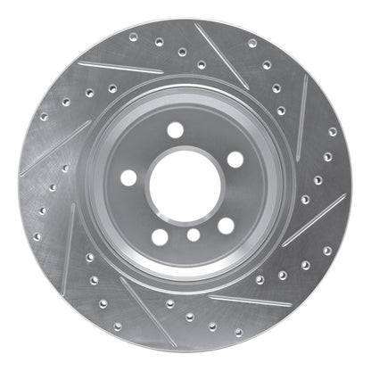 R1 Concepts R1 02-06 BMW X5 Rear Left Drilled & Slotted Silver Brake Rotor