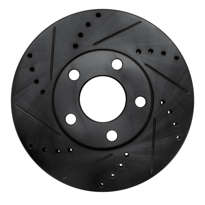 R1 Concepts R1 98-98 Volkswagen Passat (USA/Canada) Front Left Drilled & Slotted Black Brake Rotor