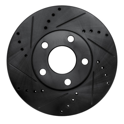 R1 Concepts R1 98-98 Volkswagen Passat (USA/Canada) Front Left Drilled & Slotted Black Brake Rotor