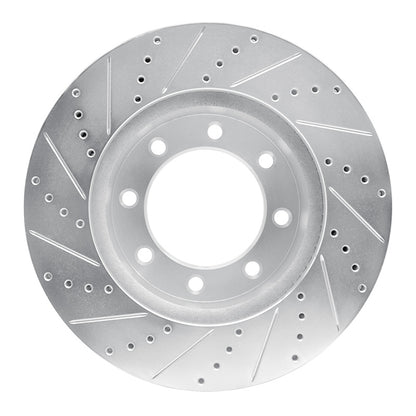 R1 Concepts R1 2012-2025 Ford F-250 4WD (Super Duty) Front Right Drilled & Slotted Silver Brake Rotor