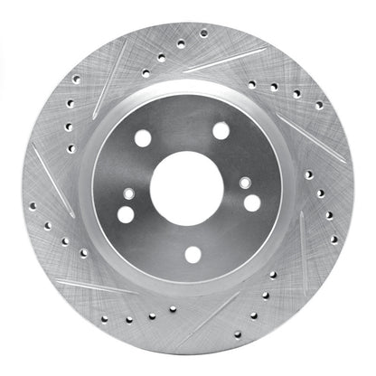 R1 Concepts R1 06-17 Suzuki Grand Vitara Front Left Drilled & Slotted Silver Brake Rotor