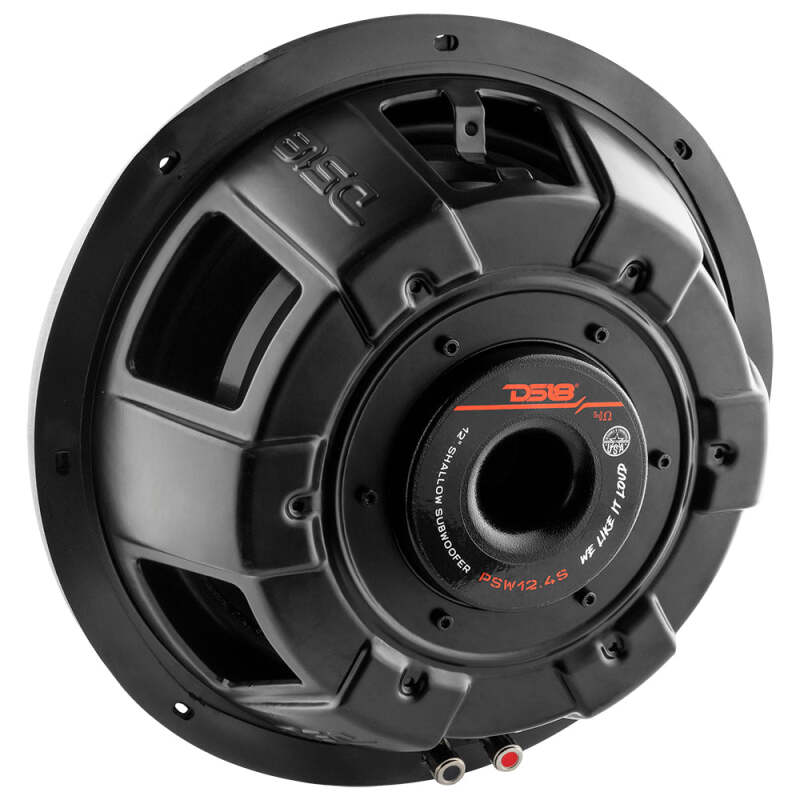 DS18 12in 600 Watts RMS 4 ohm SVC Shallow Mount Water Resistant Subwoofer