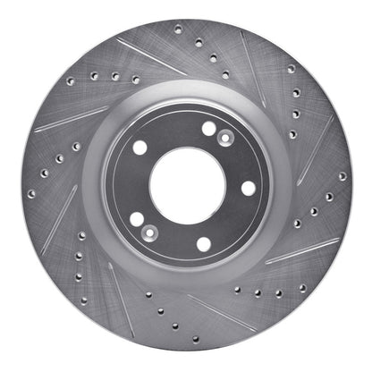 R1 Concepts R1 10-16 Hyundai Genesis Coupe Front Right Drilled & Slotted Silver Brake Rotor