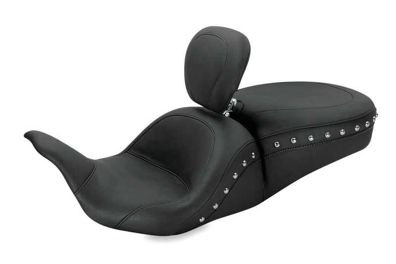Mustang Motorcycle Mustang 08-21 Harley Electra Glide, Rd Glide, Rd King, Glide Lowdown 1PC Seat w/DBR Studs - Black