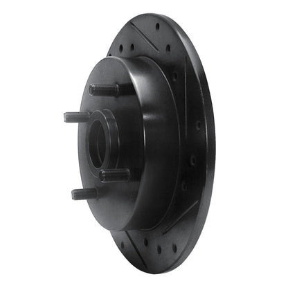 R1 Concepts R1 88-88 Nissan Maxima Rear Left Drilled & Slotted Black Brake Rotor