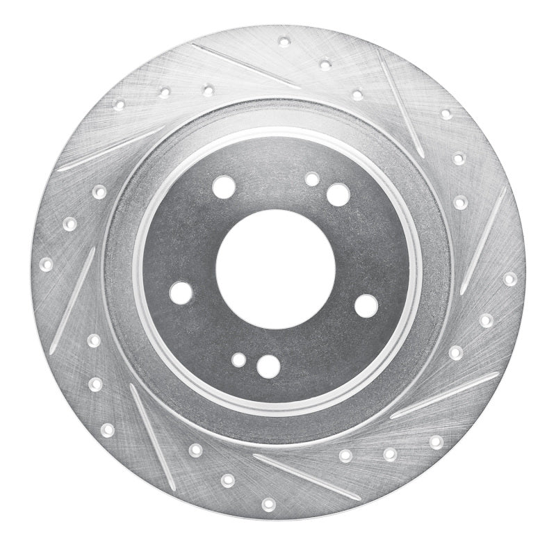 R1 Concepts R1 13-25 Mitsubishi Outlander PHEV Rear Right Drilled & Slotted Silver Brake Rotor