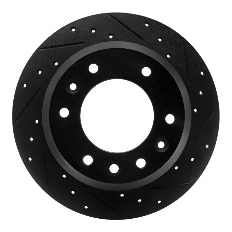R1 Concepts R1 06-14 Hyundai Entourage Rear Right Drilled & Slotted Black Brake Rotor
