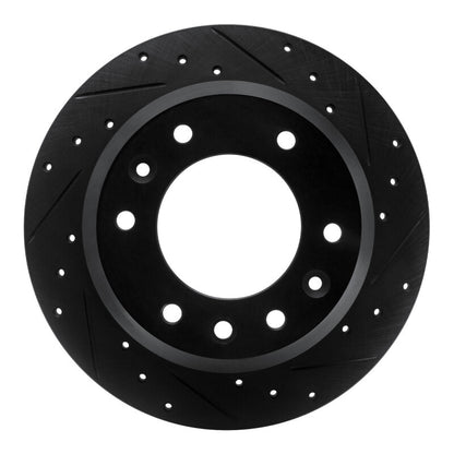R1 Concepts R1 06-14 Hyundai Entourage Rear Right Drilled & Slotted Black Brake Rotor