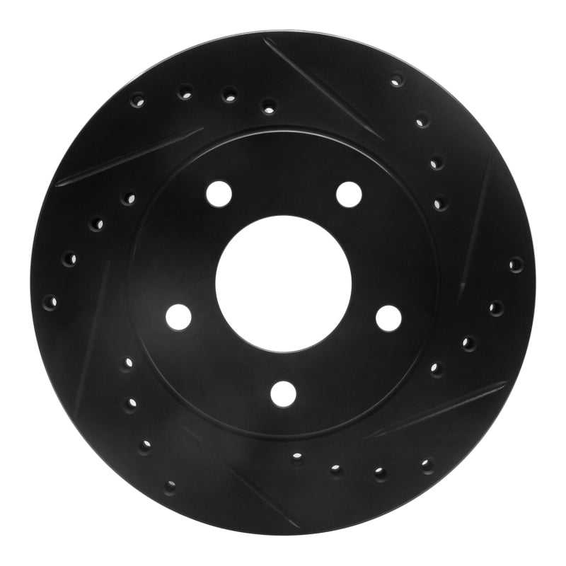 R1 Concepts R1 88-96 Buick Regal Front Right Drilled & Slotted Black Brake Rotor
