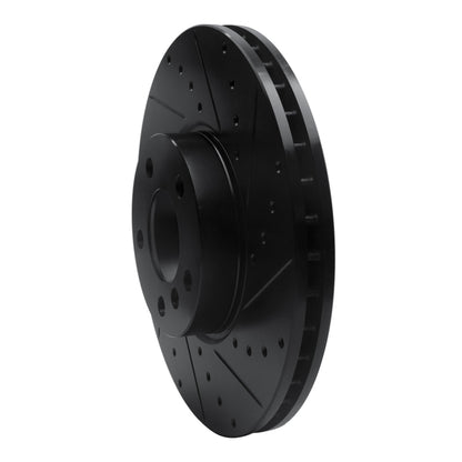 R1 Concepts R1 07-19 BMW X6 Front Right Drilled & Slotted Black Brake Rotor