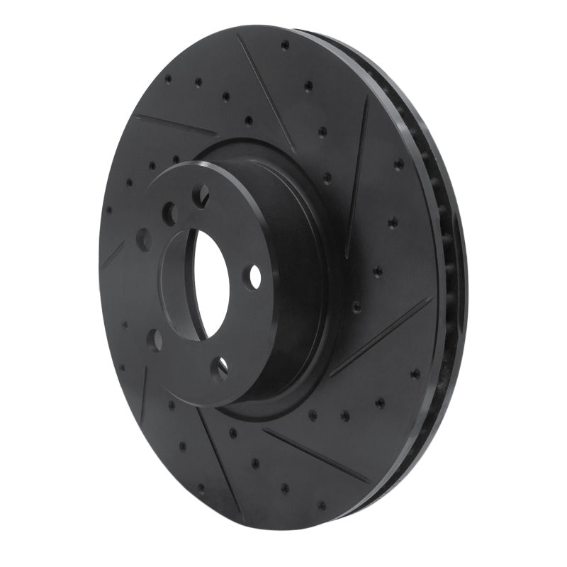 R1 Concepts R1 16-18 BMW X4 Right Front Drilled & Slotted Black Brake Rotor