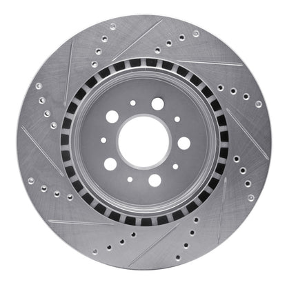 R1 Concepts R1 04-07 Volvo S60 Rear Right Drilled & Slotted Silver Brake Rotor
