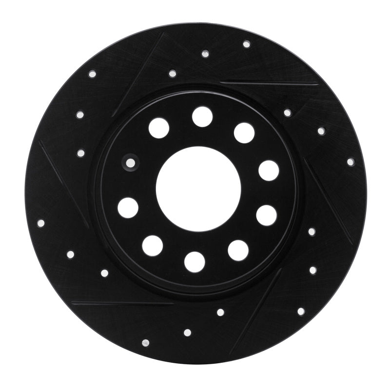 R1 Concepts R1 05-25 Audi A3 (Mexico) Rear Left Drilled & Slotted Black Brake Rotor