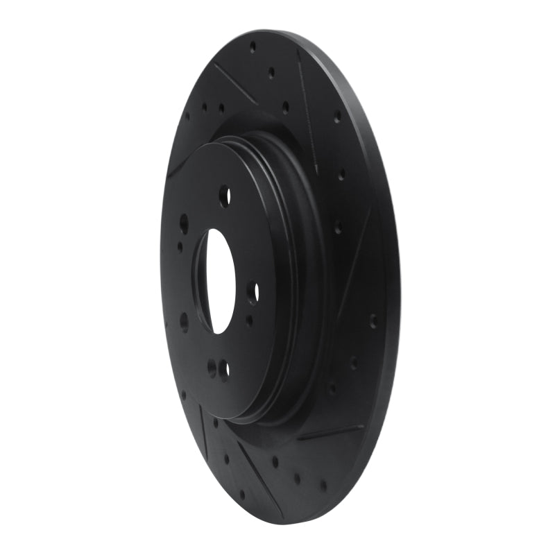 R1 Concepts R1 18-25 Honda Odyssey Rear Right Drilled & Slotted Black Brake Rotor