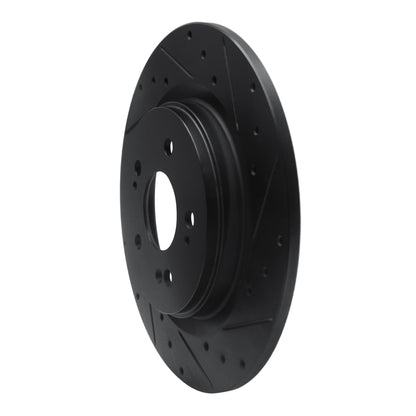 R1 Concepts R1 18-25 Honda Odyssey Rear Right Drilled & Slotted Black Brake Rotor