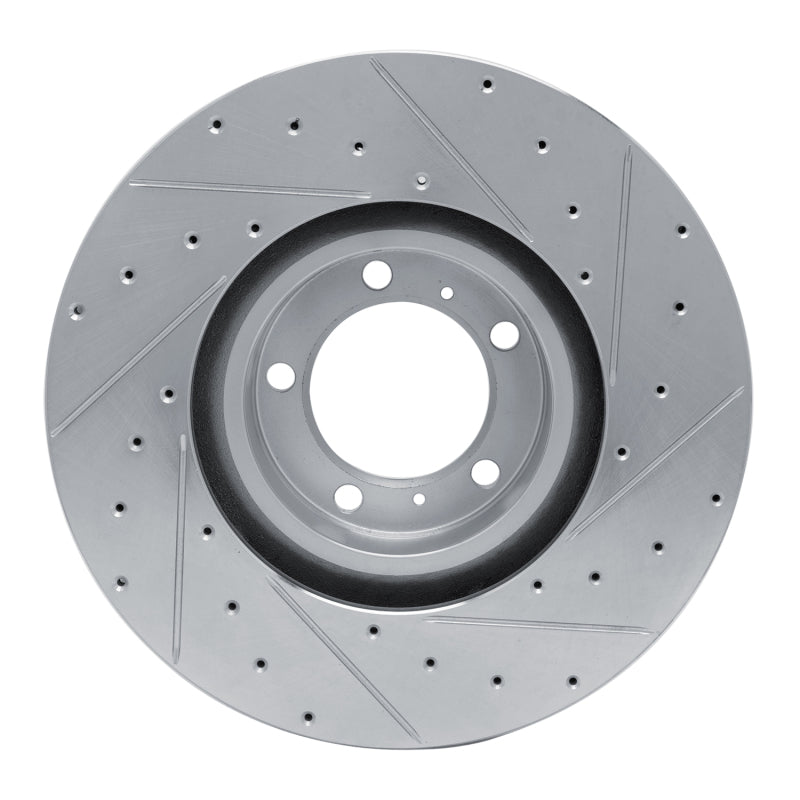 R1 Concepts R1 10-24 Audi RS e-Tron GT Left Front Drilled & Slotted Silver Brake Rotor