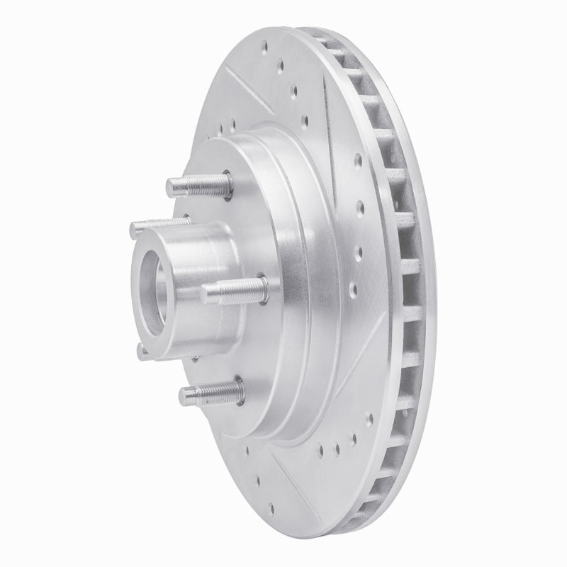 R1 Concepts R1 84-87 Lincoln CONTINENTAL Front Right Drilled & Slotted Silver Brake Rotor