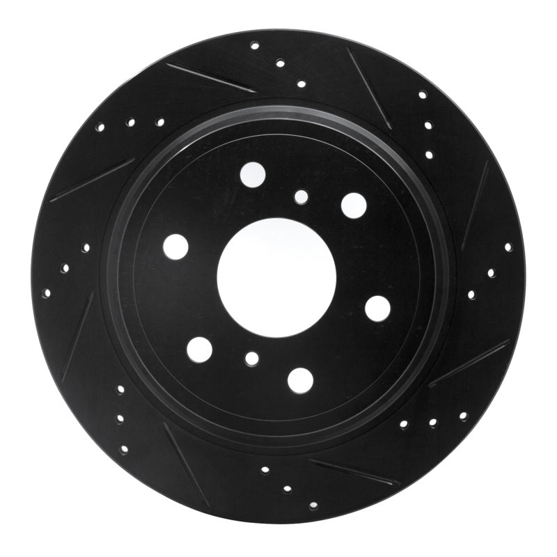 R1 Concepts R1 07-20 Cadillac Escalade Rear Right Drilled & Slotted Black Brake Rotor