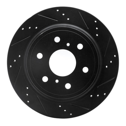 R1 Concepts R1 07-20 Cadillac Escalade Rear Right Drilled & Slotted Black Brake Rotor