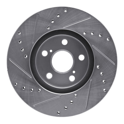 R1 Concepts R1 94-99 Toyota Celica Front Right Drilled & Slotted Silver Brake Rotor
