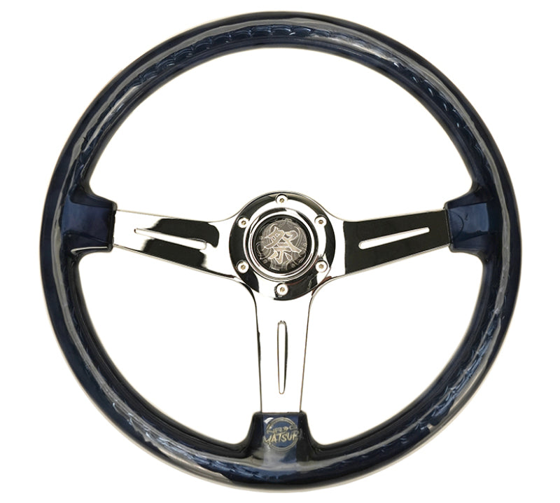 NRG Reinforced Steering Wheel (350mm / 2in. Deep) Matsuri Clear Acrylic w/ NeoChrome Spoke