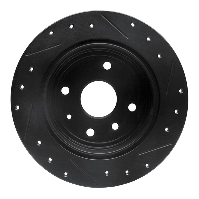 R1 Concepts R1 04-10 Chevrolet Epica (USA/Canada) Rear Left Drilled & Slotted Black Brake Rotor