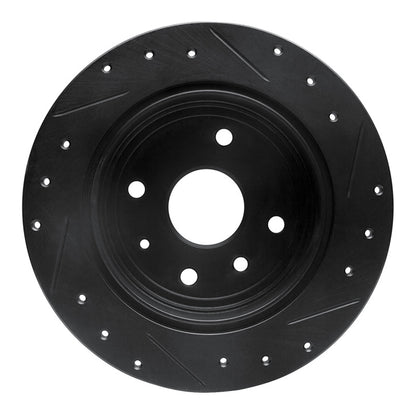 R1 Concepts R1 04-10 Chevrolet Epica (USA/Canada) Rear Left Drilled & Slotted Black Brake Rotor