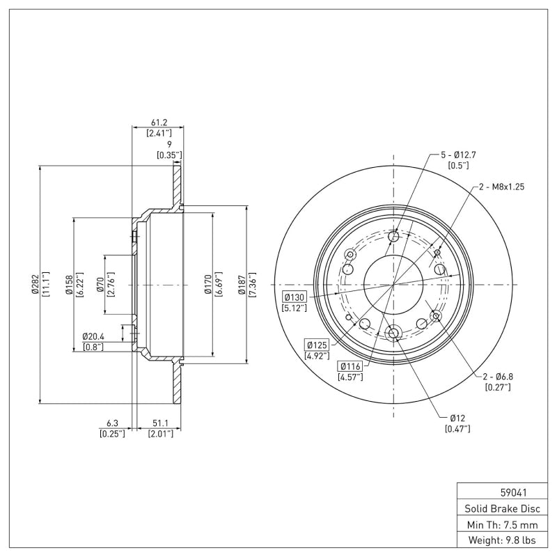 DFC 91-99 Acura LEGEND Rear Brake Rotor