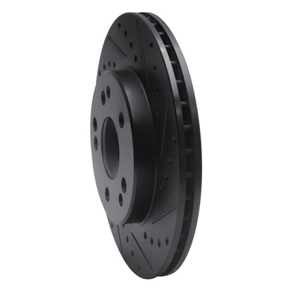 R1 Concepts R1 84-95 Mercedes-Benz 260E Front Right Drilled & Slotted Black Brake Rotor
