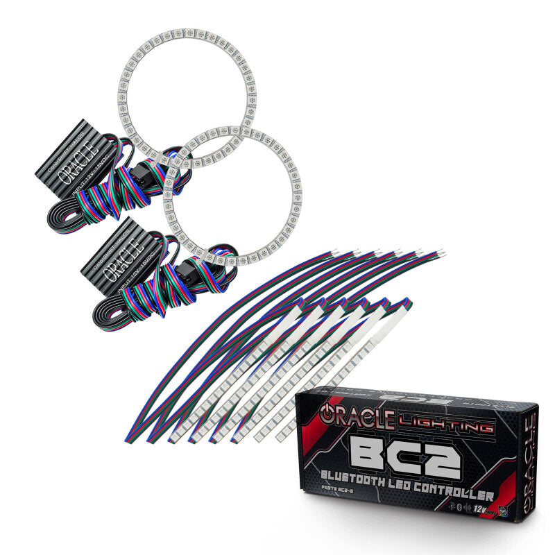 ORACLE Lighting Oracle 15-17 Ford Mustang V6/GT/Shelby DRL w/ Halo Kit - ColorSHIFT w/ BC1 Controller