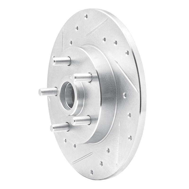 R1 Concepts R1 1984-1987 Pontiac Fiero Front Left Drilled & Slotted Silver Brake Rotor
