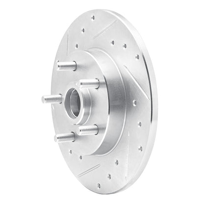 R1 Concepts R1 1984-1987 Pontiac Fiero Front Left Drilled & Slotted Silver Brake Rotor