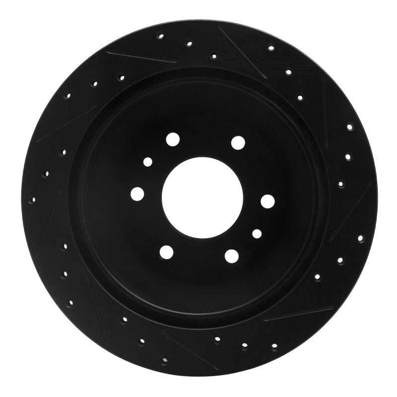 R1 Concepts R1 02-09 Buick Rainier Rear Left Drilled & Slotted Black Brake Rotor