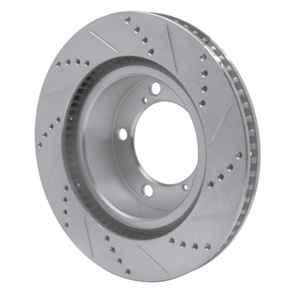 R1 Concepts R1 08-21 Lexus LX570 Front Left Drilled & Slotted Silver Brake Rotor