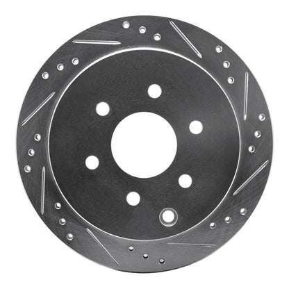R1 Concepts R1 05-25 Nissan Frontier Rear Right Drilled & Slotted Silver Brake Rotor