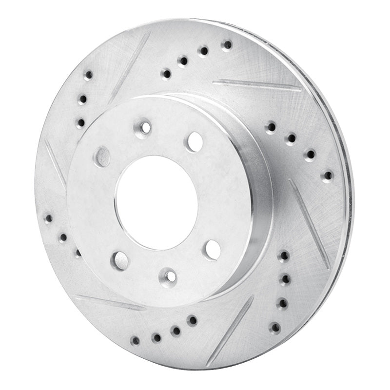 R1 Concepts R1 03-06 Dodge Verna (Mexico) Front Left Drilled & Slotted Silver Brake Rotor