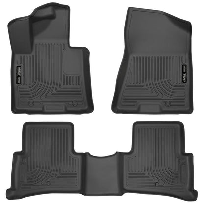 Husky Liners 2017 Kia Sportage Weatherbeater Front and Second Row Black Floor Liners