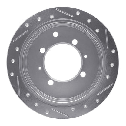 R1 Concepts R1 91-93 Hyundai SONATA Rear Left Drilled & Slotted Silver Brake Rotor