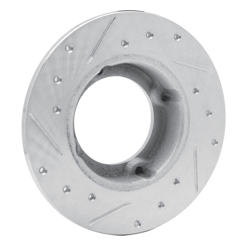 R1 Concepts R1 73-79 Honda Civic Wagon Front Right Drilled & Slotted Silver Brake Rotor