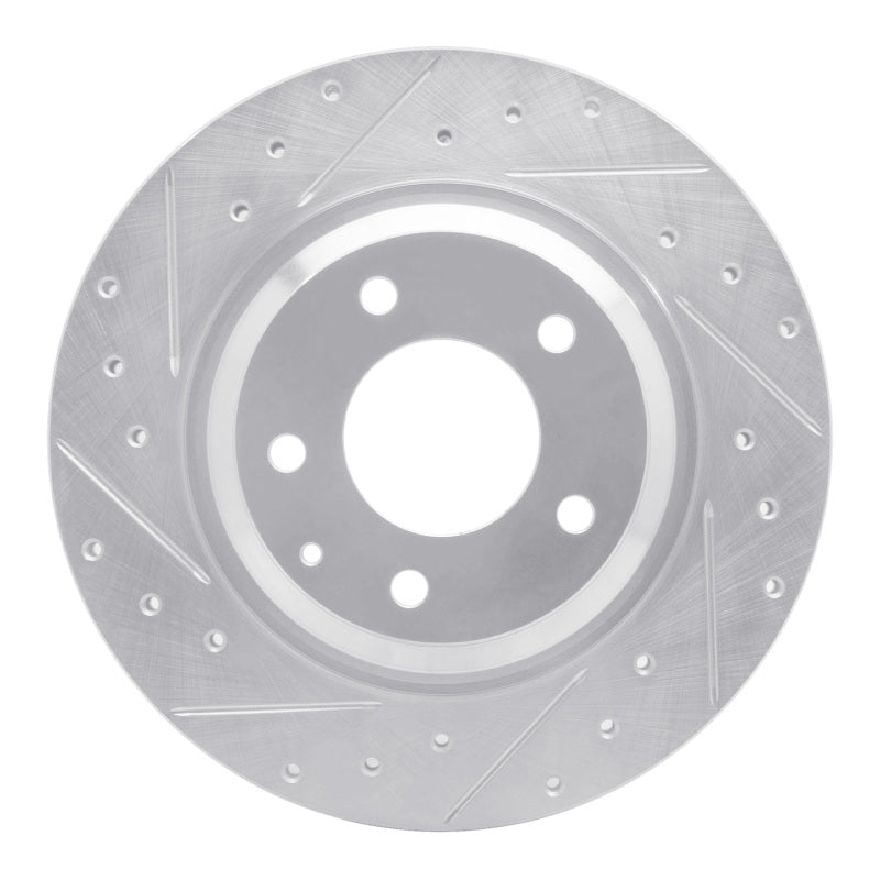 R1 Concepts R1 04-11 Mazda RX-8 Rear Left Drilled & Slotted Silver Brake Rotor